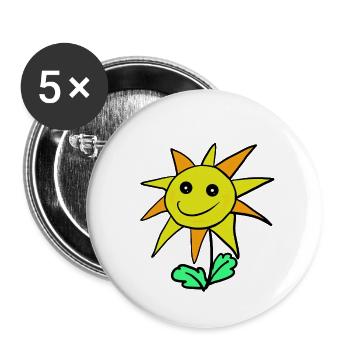 Enfants des fleurs Tournesols - Lot de 5 grands badges (56 mm) - blanc - Devant