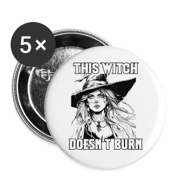 Beautiful Witch | Halloween Party Costume | Witchcraft - Buttons large 2.2''/56 mm (5-pack) - white - Front