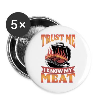 BBQ Grilling Meat Smoking Barbecue - Buttons large 2.2''/56 mm (5-pack) - white - Front