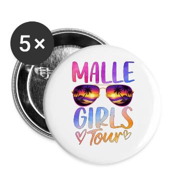 Malle Girls Tour - Buttons groß 56 mm (5er Pack) - Weiß - Vorne