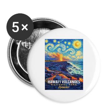 Hawaii Vulkan National Park - Buttons groß 56 mm (5er Pack) - Weiß - Vorne