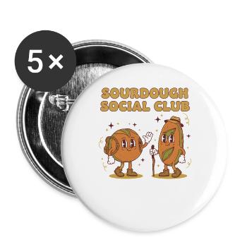Sourdough Social Club Bread Baking Sourdough - Buttons large 2.2''/56 mm (5-pack) - white - Front