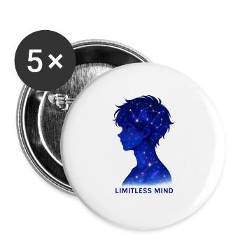 Limitless Mind Galaxy Silhouette - Buttons large 2.2''/56 mm (5-pack) - white - Front