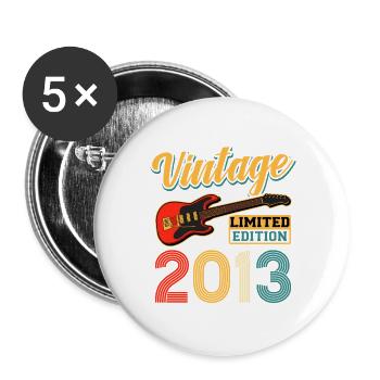Vintage 2013 Electric Guitar Limited Edition Art - Buttons large 2.2''/56 mm (5-pack) - white - Front