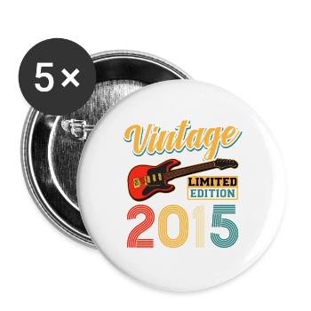 Vintage 2015 Guitar Limited Edition Retro Art - Buttons large 2.2''/56 mm (5-pack) - white - Front