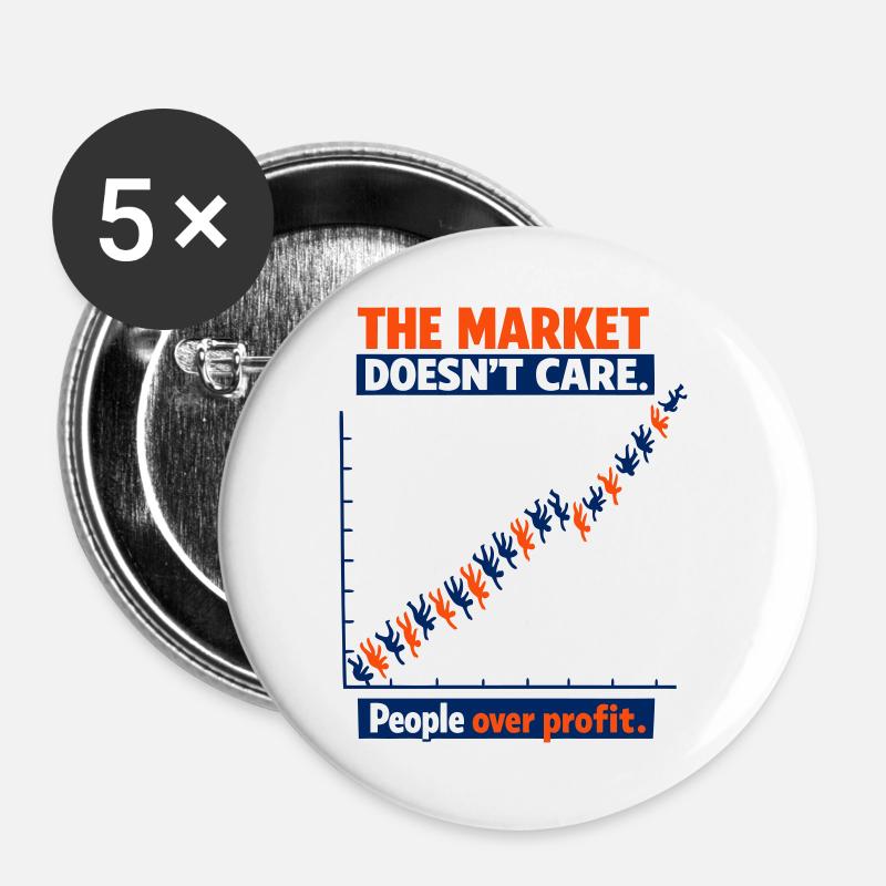 People Before Profit Graphic - Buttons large 2.2''/56 mm (5-pack) - white