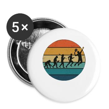 Padel Evolution Retro Spieler - Buttons groß 56 mm (5er Pack) - Weiß - Vorne