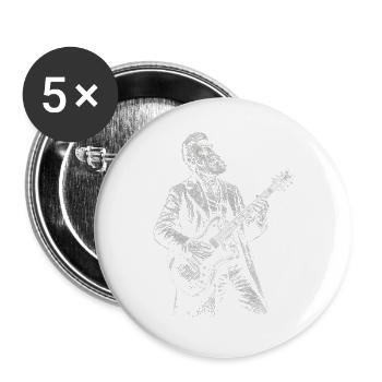 John Brown spielt Gitarre - Buttons groß 56 mm (5er Pack) - Weiß - Vorne