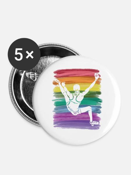 Boulderer Boulder Bouldern - Buttons groß 56 mm (5er Pack) - Weiß