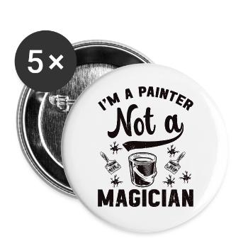 Funny Gifts for Home Painters Professional Painter Ideas - Buttons large 2.2''/56 mm (5-pack) - white - Front