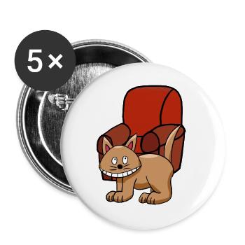 Cat Kids Pet - Buttons large 2.2''/56 mm (5-pack) - white - Front