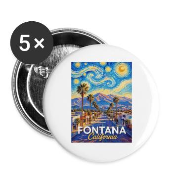 Fontana California Starry Night - Buttons large 2.2''/56 mm (5-pack) - white - Front