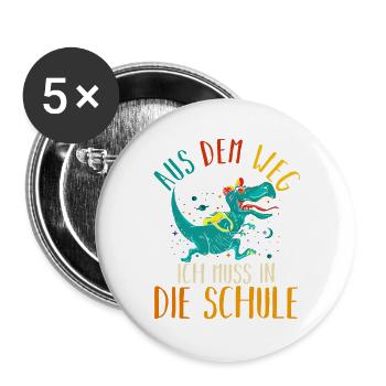Kita Erste Klasse Einhorn Schüler Kindergarten - Buttons groß 56 mm (5er Pack) - Weiß - Vorne