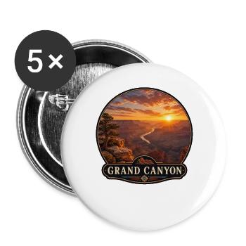 Vintage Grand Canyon Sunset Colorado - Buttons large 2.2''/56 mm (5-pack) - white - Front
