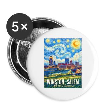 Winston-Salem, North Carolina  - Buttons groß 56 mm (5er Pack) - Weiß - Vorne