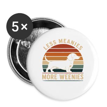 Dackel Retro Sonnenuntergang Humor - Buttons groß 56 mm (5er Pack) - Weiß - Vorne