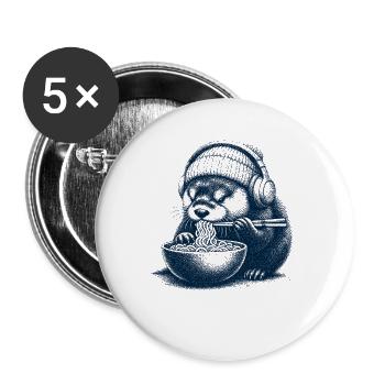 Ramen Otter - Buttons groß 56 mm (5er Pack) - Weiß - Vorne