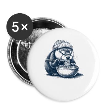 Ramen Otter  - Buttons groß 56 mm (5er Pack) - Weiß - Vorne
