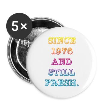 Millésime 1976 - Lot de 5 grands badges (56 mm) - blanc - Devant
