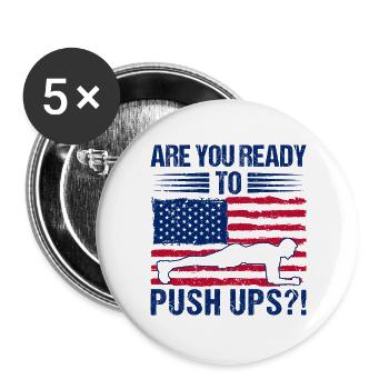 Fitness Fanatics Ready To Push Ups Calisthenics - Buttons groß 56 mm (5er Pack) - Weiß - Vorne
