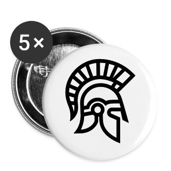 spartan - Lot de 5 grands badges (56 mm) - blanc - Devant