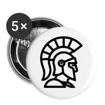 spartan - Lot de 5 grands badges (56 mm) - blanc - Devant