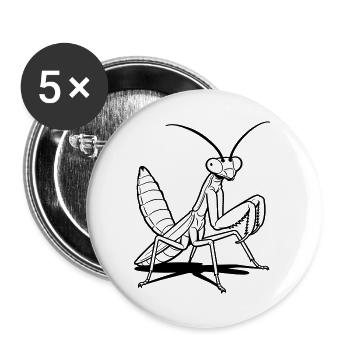 mante religieuse - Lot de 5 grands badges (56 mm) - blanc - Devant