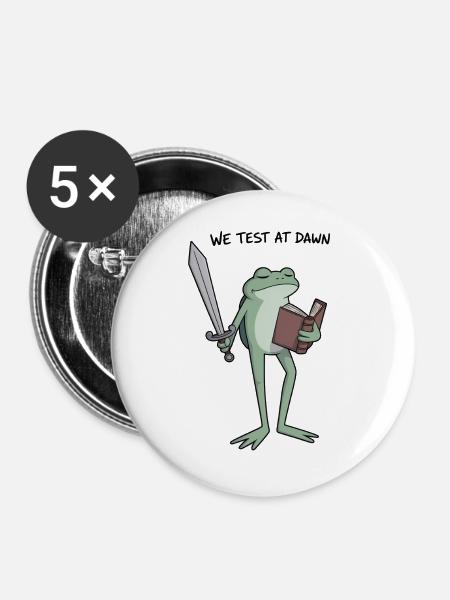 Morgendämmerungs-Froschritter - Buttons groß 56 mm (5er Pack) - Weiß