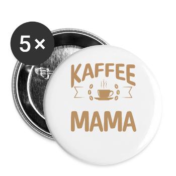 Kaffee Kaffeeliebhaber Mutter Mama - Buttons groß 56 mm (5er Pack) - Weiß - Vorne
