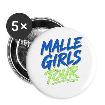 Malle Girls Tour Mallorca Urlaub Party - Buttons groß 56 mm (5er Pack) - Weiß - Vorne