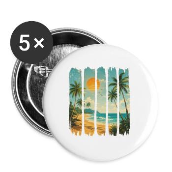 Dämmerungspalmenwellen - Buttons groß 56 mm (5er Pack) - Weiß - Vorne