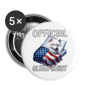Spitz US Schlafshirt - Buttons groß 56 mm (5er Pack) - Weiß - Vorne