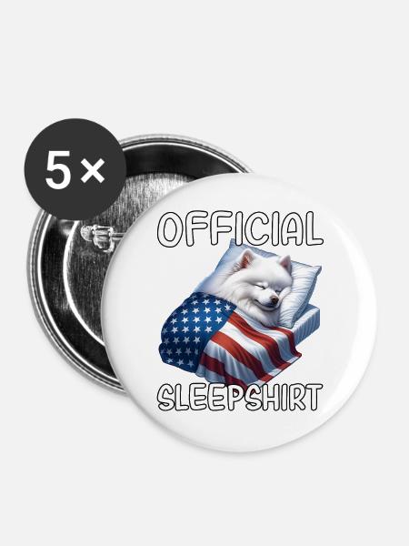 Spitz US Schlafshirt - Buttons groß 56 mm (5er Pack) - Weiß