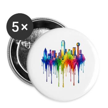 Dallas, Texas – Dripping Paint - Buttons large 2.2''/56 mm (5-pack) - white - Front