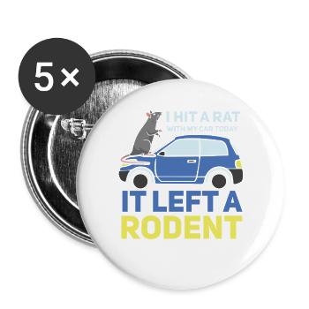 Rat, house rat, rat owner, rat lover - Buttons large 2.2''/56 mm (5-pack) - white - Front