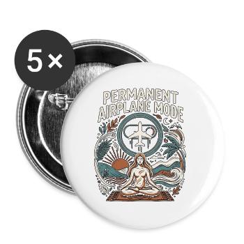 Yoga Air Plane Mode - Buttons groß 56 mm (5er Pack) - Weiß - Vorne