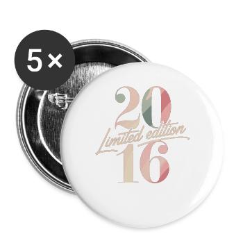 Édition limitée Anniversaire 2016 Vintage - Lot de 5 grands badges (56 mm) - blanc - Devant