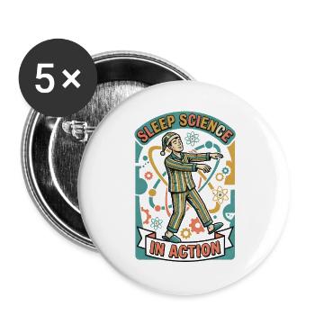 Sleep Research Active | Sleepwalking - Buttons large 2.2''/56 mm (5-pack) - white - Front