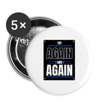 Essayer Encore Encore - Lot de 5 grands badges (56 mm) - blanc - Devant