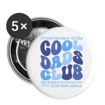 Cool Dads Club - Dad Father's Day Gift - Buttons large 2.2''/56 mm (5-pack) - white - Front