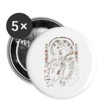Barber Barbier - Lot de 5 grands badges (56 mm) - blanc - Devant