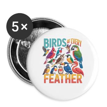 Birds of Every Feather Vogel - Buttons large 2.2''/56 mm (5-pack) - white - Front