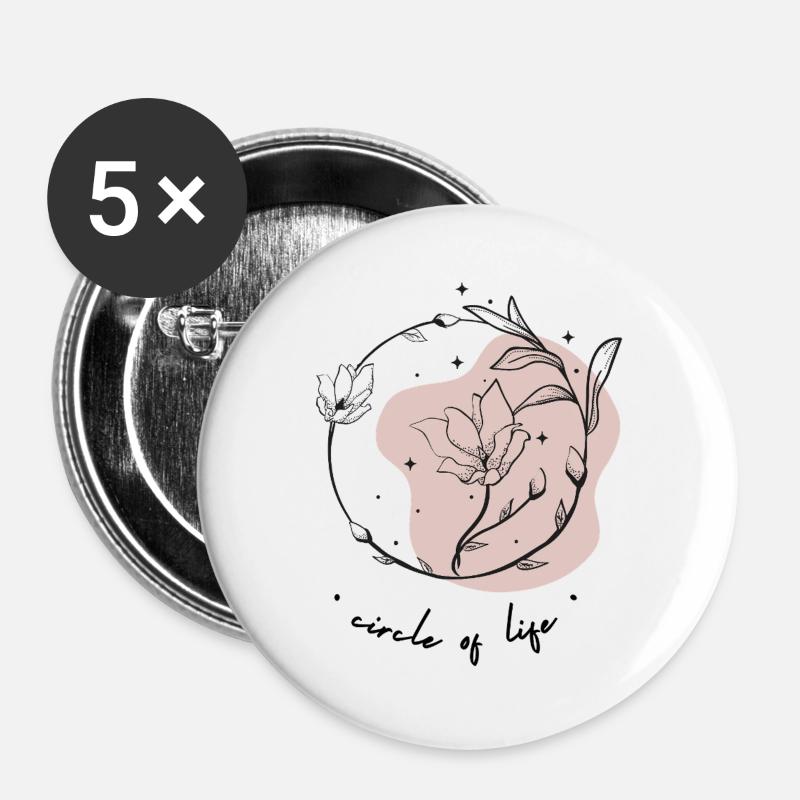 Life cycles - Buttons large 2.2''/56 mm (5-pack) - white