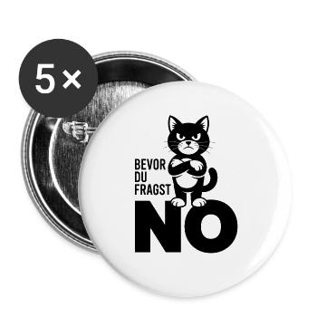  Bevor Du Fragst No Lustige Grumpy Katze - Buttons groß 56 mm (5er Pack) - Weiß - Vorne