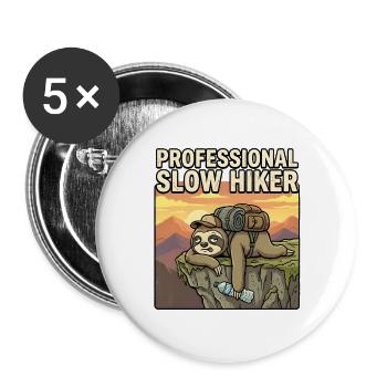 Professional Slow Hiker - Buttons large 2.2''/56 mm (5-pack) - white - Front