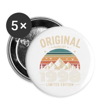 August 1998 – Legende der Gipfel und Berge - Buttons groß 56 mm (5er Pack) - Weiß - Vorne