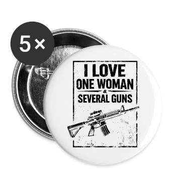 Humor Shooting Weapons Hunting Vintage Style - Buttons large 2.2''/56 mm (5-pack) - white - Front