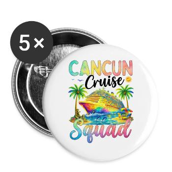 Équipe de croisière de Cancún - Lot de 5 grands badges (56 mm) - blanc - Devant