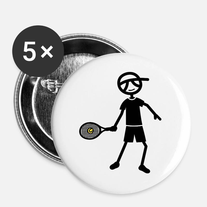 Tennis forehand - Buttons large 2.2''/56 mm (5-pack) - white