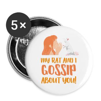 Rat, house rat, rat owner, rat lover - Buttons large 2.2''/56 mm (5-pack) - white - Front